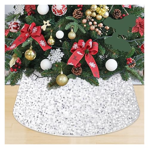 Weihnachtsbaum Kragen Weihnachtsbaumständer-Ba sis, Pailletten, Weihnachtsbaum-Kragen, Baumständer-Abdeckung, Glitzernder Baum Weihnachtsbaum Korb(Silver)