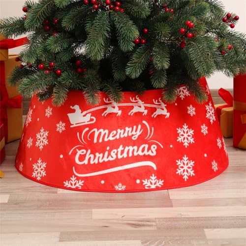 Odot Weihnachtsbaum Kragen Weihnachtsbaum Rock Korb Deko Weihnachtsbaum Korb-Abdeckung Xmas Tree Ringkorb Cover für Urlaub Party Weihnachtsbaumdekor (40 * 60 * 20cm,Schneeflocke)