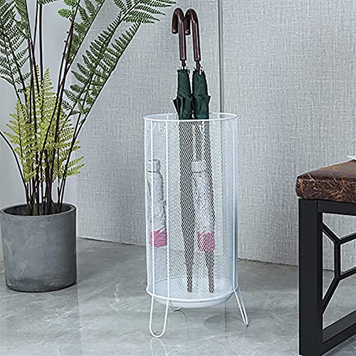 Platzsparender Schirmständer aus Metallgeflecht - Stilvolle Edelstahl-Basis für lange & kurze Regenschirme - Perfekter Regenschirmhalter für den Innenbereich in Bronze & Weiß