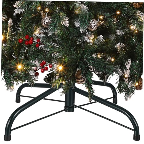 LOORGVEL Weihnachtsbaumständer aus Stabilem Metall mit Rohrdurchmesser Pulverbeschichtet Vierbeiniger Halter für Künstlichen Christbaum Langlebiger Baumständer für Sicheren Halt