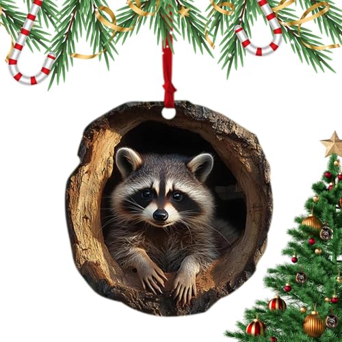Weihnachtliches Acryl-Tierdekor – Acryl-Tierbaum-Anhänger | Acryl Ornament | Weihnachtsbaum 2D Anhänger | Wohnzimmer Schlafzimmer Garten Saisonale Dekoration für Weihnachtsbaum, Decke