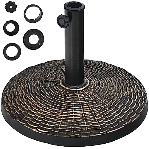 Sonnenschirmständer aus Kunstharz, 38 mm/48 mm, robuster Schirmständerhalter mit Rollen, freitragender Bananenschirmständer für den Außenbereich, Garten, Terrasse, Hof (10 kg, 45 x 45 x 34 cm, ohne