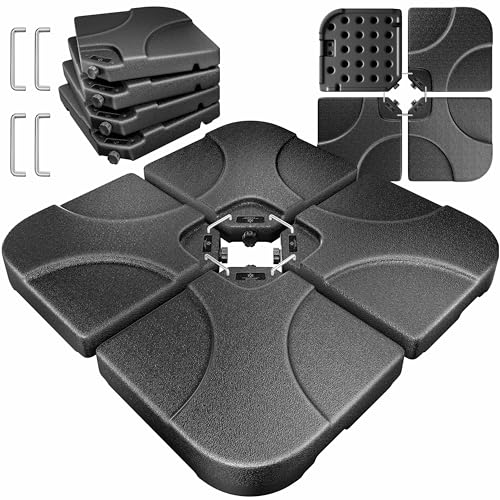 KESSER® Sonnenschirmständer 4-teilig Schirmgewicht Schirmständer für Ampelschirm Bodenkreuz 60 Liter / 80 kg befüllbar mit Wasser oder Sand Inkl. Metallverbinder Ampelschirmständer Kunststoff,