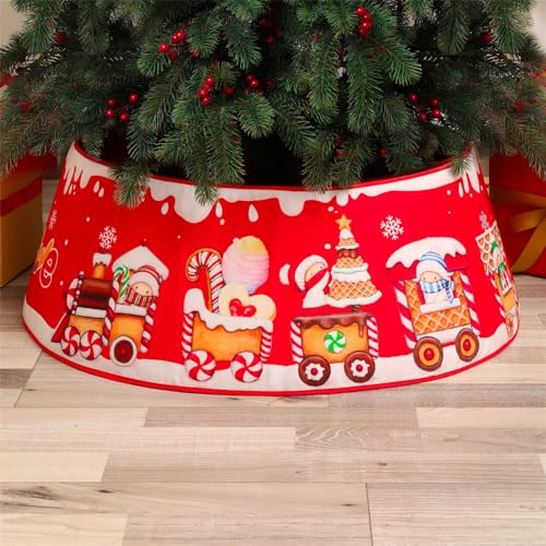 Odot Weihnachtsbaum Kragen Weihnachtsbaum Rock Korb Deko Weihnachtsbaum Korb-Abdeckung Xmas Tree Ringkorb Cover für Urlaub Party Weihnachtsbaumdekor (40 * 60 * 20cm,Süßigkeiten)