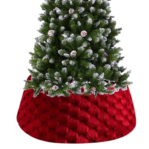 Plüsch-Weihnachtsbaum-Ro ck-Korb – 40 X 60 X 20 cm, Weihnachtsbaum-Kragen, Wiederverwendbare ba-um-Basisabdeckung, Faltbar, Wiederverwendbar, Festliches Ring-Design, Party-Heimdekoration