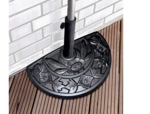 Pureday Sonnenschirmständer halbrund für Balkone Terrassen Gießharz 8,5 kg Schwarz
