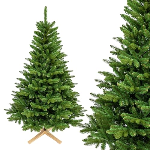 TreesHouse - Künstlicher Weihnachtsbaum 180 cm I Holzständer I Tannenbaum I Zweige Imitieren Echten Baum I Perfekte Farbe I Dichte Nadeln I Hergestellt in der EU I Tasche Inklusive