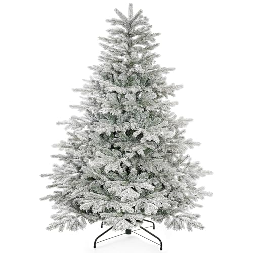 Yorbay Weihnachtsbaum Künstlich mit Schneebeflockt 180 cm, PE & PVC Tannenbaum Künstlich mit Eisenständer?zur Weihnachtsdeko, Geeignet als Dekoration für Zuhause, Büro und Geschäft