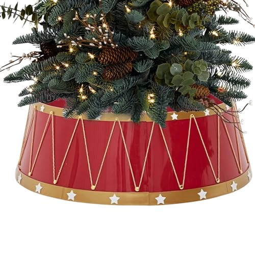 Gihioue Künstlicher Weihnachtsbaum Kragen - 65cm Weihnachtsbaum Kragen Korb Rock Basis,Partyzubehör Für Wohnzimmer Eingangsbereich Winterdekoration Innenbereich Außenbereich