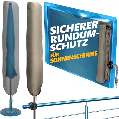 4smile Sonnenschirm Schutzhülle - Robuste Schutzhülle Sonnenschirm 2 m Ø / 2 m x 1,25 m - Wetterfeste Sonnenschirmhülle, langlebige Schirmhülle, Polyester Schirmabdeckung, Taupe
