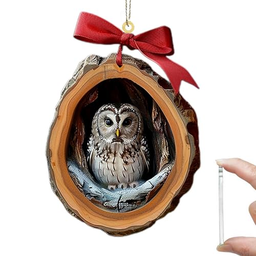 Wmool Tier Weihnachten Ornament, Weihnachtsbaum Tier Muster 2D Acryl Ornament Wald Tier Dekoration Saisonale Dekoration für Weihnachtsbaum Decke Weihnachten Dekor Andenken Geschenke