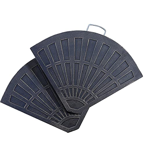 Outsunny 2-TLG. Set Gewichte für Sonnenschirmständer Platten-Schirmständer Sonnenschirmbasis halbrund mit Handgriff Kunstharz + Metall Bronze 66 x 47 x 4,2 cm 30 kg