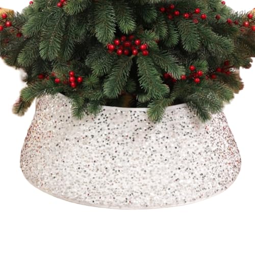 NESPIQ Weihnachtsbaumkragen Pailletten-Baumkragen, Weihnachtsbaum-Ring, Glitzer-Baum-Basis-Abdeck ung, Korb, Glitzernder Weihnachtsbaum-Rock Weihnachtsbaum Dekorationen(75x18cm)
