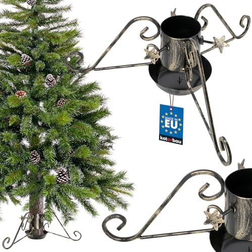 KOTARBAU® Weihnachtsbaumständer mit Wassertank ? 100 mm Christbaumständer Schwarz mit Wasserbehälter Tannenbaumständer Baumständer Weihnachten Weihnachtsbaum Ständer Weihnachtsbaumhalterung Stahl