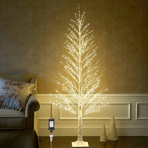 Hairui beleuchteter Zweig weißer Alpenbaum mit Feen-Lichtern 180cm 810 LED für Indoor Outdoor Haus und Weihnachtsferien Dekoration