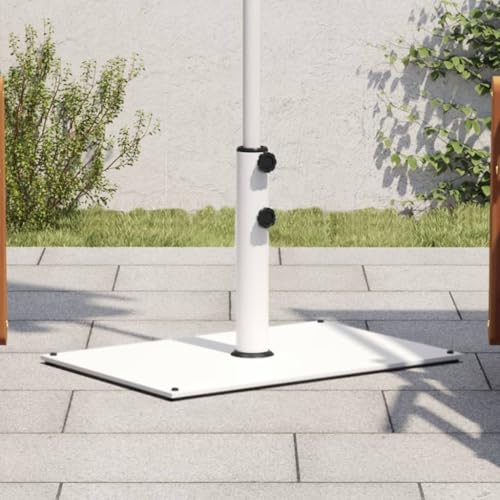 Gecheer Sonnenschirmständer, Schirmständer Gusseisen,Schirmgewicht für Ampelschirm Balkonschirmständer, Marktschirmständer Sonnenschirmfuß für Ø32/38/48 mm Mast 15 kg Rechteckig
