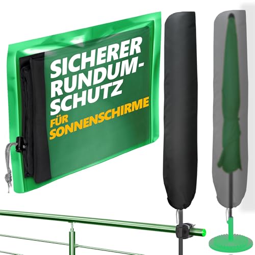 4smile Sonnenschirm Schutzhülle - Schutzhülle für Schirm 2 m Ø / 2 m x 1,25 m - Polyester Sonnenschirmhülle wetterfest, strapazierfähige Schirmhülle, Abdeckung Sonnenschirm Standard, schwarz