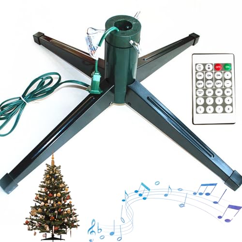 Faltbarer drehbarer Weihnachtsbaumständer mit Fernbedienung und Musik für künstliche Bäume
