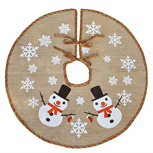 Awtlife Weihnachtsbaumrock aus Sackleinen, Schneeflocke, 76,2 cm, für Weihnachtsdekoration, Weihnachtsdekoration, Weihnachtsmann Elch, um Geschenke zu