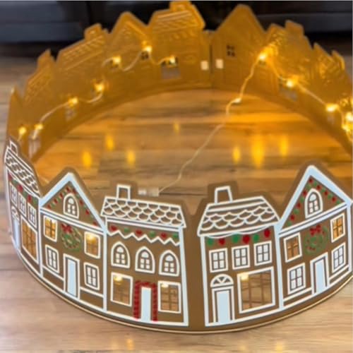 Weihnachtsbaumkragen, Lebkuchenhaus Weihnachtsbaum Rock Kragen, LED Weihnachtsbaum Basis Abdeckung, Wiederverwendbare Weihnachtsbaum Ring Korb Abdeckung Dekorationen Baumkorb