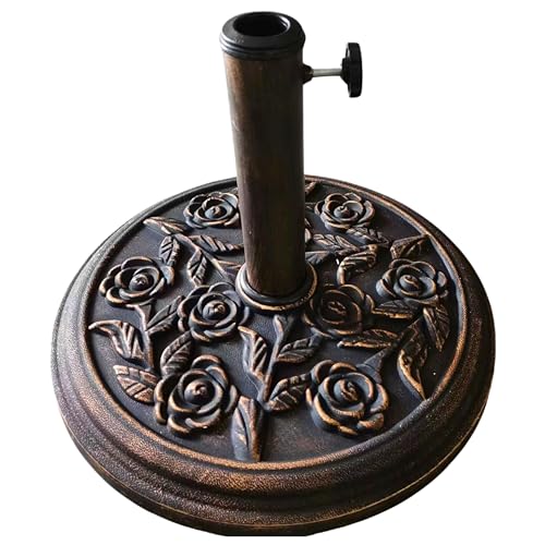 Sakusei Tools Robuster Schirmständer aus Metall, 45 cm Durchmesser, dekorativer Sonnenschirmständer für Terrasse, Deck, Hof, Rasen, Schwimmbad, Blumenstil, Sonnenschirmgewicht