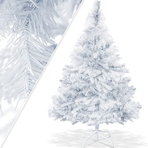 KESSER® Weihnachtsbaum künstlich 180cm mit 588 Spitzen, Tannenbaum künstlich Edeltanne Schnellaufbau inkl. Christbaum-Ständer, Weihnachtsdeko – Weiß 1,8m