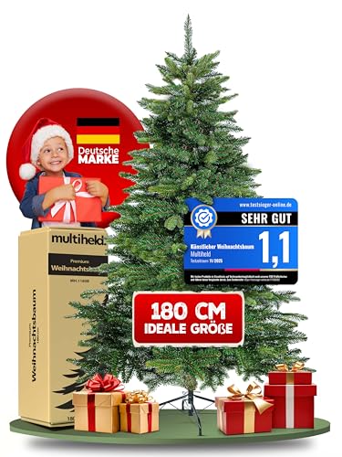 Multiheld künstlicher Weihnachtsbaum 180cm naturgetreuer Tannenbaum PE Spritzguss & PVC Mix - eleganter Christbaum für Weihnachten langlebiger Christmas Tree in Premium Qualität
