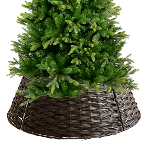Weihnachtsbaum Aus Weidenkorb Kunststoff, Weihnachtsbaum Rock Weihnachtsbaumständer Christbaumständer Abdeckung Weihnachtsbaum Festival F eiertags Party Dekoration ,Kaffee,L