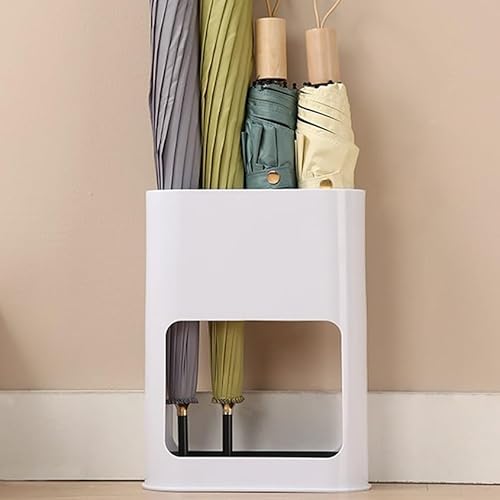 MESCXTY Schirmständer, weißer Ständer, Stockhalter, mit Abtropfschale, platzsparender Organizer, Home-Office-Dekor (weiß)