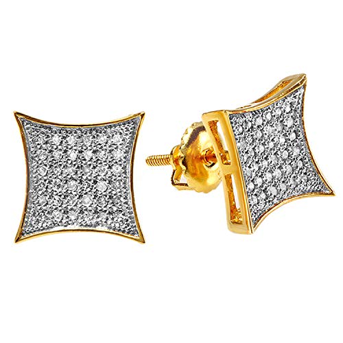 DazzlingRock Collection Herren 0,33 Karat (Ctw) 14K Gelbgold Weißen Diamanten Drachenform Hip Hop Gefror Ohrstecker 1/3 Ct