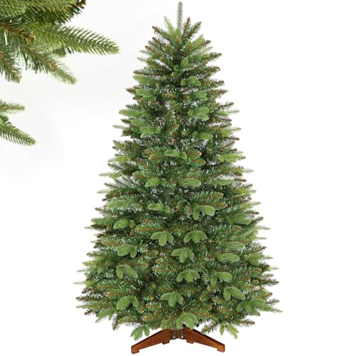 SHareconn Künstlicher Weihnachtsbaum 180cm,Hochwertige Äste aus 1111 PE&PVC und Einem Klappbaren Holzständer, Leichte Montage,Tannenbaum künstlich,ür die Weihnachtsdekoration Zuhause oder Büro