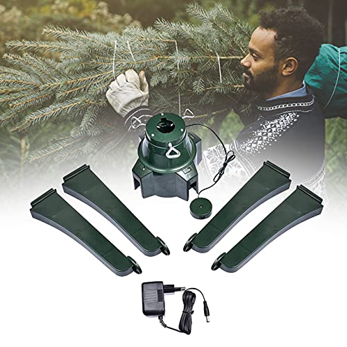 Lnobern Weihnachtsbaumständer 360-grad-drehbarer, Rollender Christbaumständer Elektrischer, mit Einfacher Bedienung, für Weihnachtsdekoration, Zuhause, Büro, 80cm