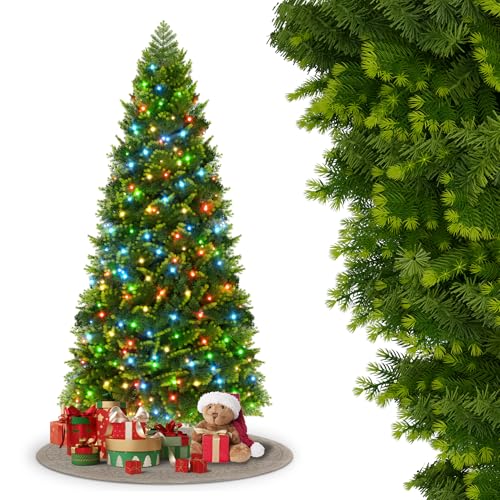 FIVMEN Weihnachtsbaum Künstlich mit Beleuchtung 180 cm PVC/PE Tannenbaum Christbaum Naturgetreu mit Bunt LED und Metallhalterung Weihnachtsbäume Christmas Tree Weihnachtsdeko