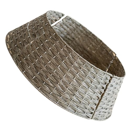 Angoily Künstlicher Weihnachtsbaumkragen Baumständer Abdeckung Gewebter Rattan Korb Baumrock Bauernhaus Deko Grau Klein für Weihnachtsbaumfuß