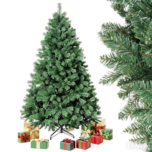 Künstlicher Weihnachtsbaum 180 cm, Weihnachtsbaum künstlich mit Metallhalterung 100% PVC, 750 Spitzen und Schnellaufbau Klappsystem, Realistisch und dicht Christbaum