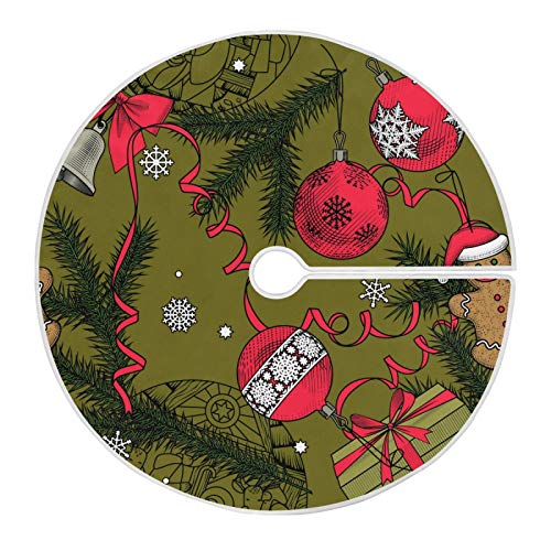 Mnsruu Weihnachtsbaum-Decke, Weihnachtsbaum-Matte, Abdeckung für Weihnachtsdekoration, Ornamente, Weihnachtskugel und Glocke, 90 cm