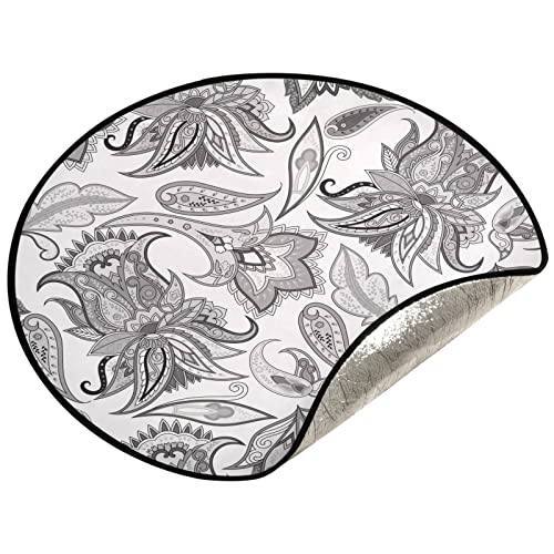 Traditionelle Vintage-Weihnachtsbaummat te, antike asiatische Elemente, Paisleymuster, Blumenmuster, wasserdicht, Bodenschutz, Weihnachtsbaumständer, Tablett für Urlaub, Party, Heimdekoration, 71,9 cm