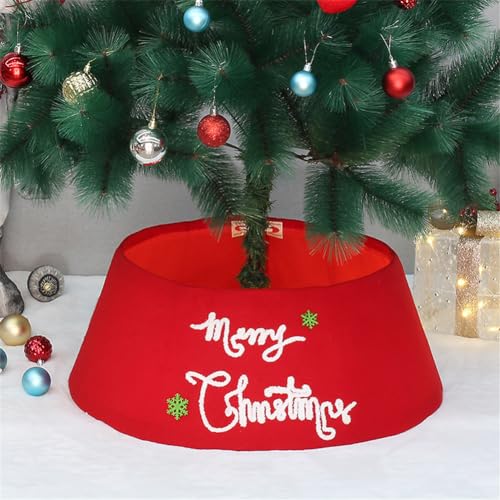 Odot Weihnachtsbaum Kragen Weihnachtsbaum Rock Deko Weihnachtsbaum Korb-Abdeckung Xmas Tree Ringkorb Cover für Urlaub Party Weihnachtsbaumdekor (47x68x27cm,Weihnachten)