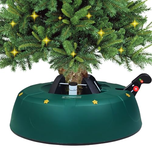 Robuster Christbaumständer für Baumhöhe bis 3,5m, mit Fußpedal und Einseiltechnik, inkl. 3,5L Wassertank, Weihnachtsbaumständer mit Sicherheitssystem, Grün (Matt) – Kamai Select 3.5