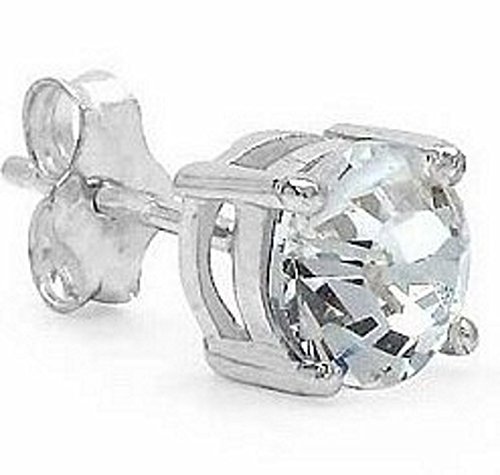 Schmuck-Schmidt-Herren-Oh rring/Ohrstecker Weißer Zirkonia -925 Silber-Rhodiniert-0,84 Karat