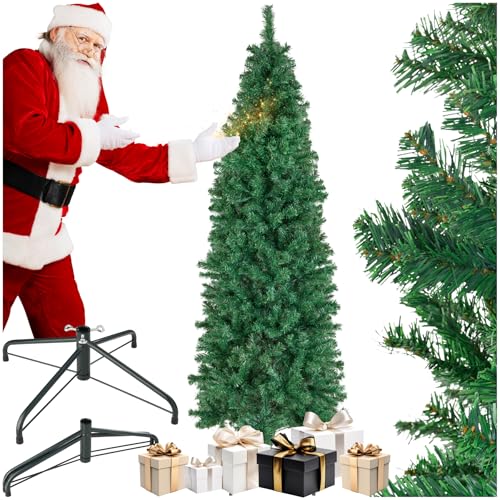 tectake® Künstlicher Weihnachtsbaum, naturgetreu, Weihnachtsbaum mit biegsamen Zweigen, voluminöses Nadelkleid, pflegeleicht, stabil, einfacher Aufbau, Tannenbaum künstlich als Weihnachtsdeko - 180 cm
