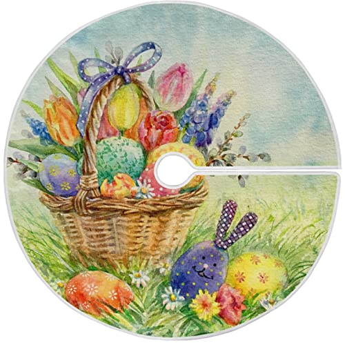 Oarencol Oster , 91,4 cm,, Eier, Tulpen, Aquarell, Weihnachten, Urlaub, Party, Baummatte, Dekorationen