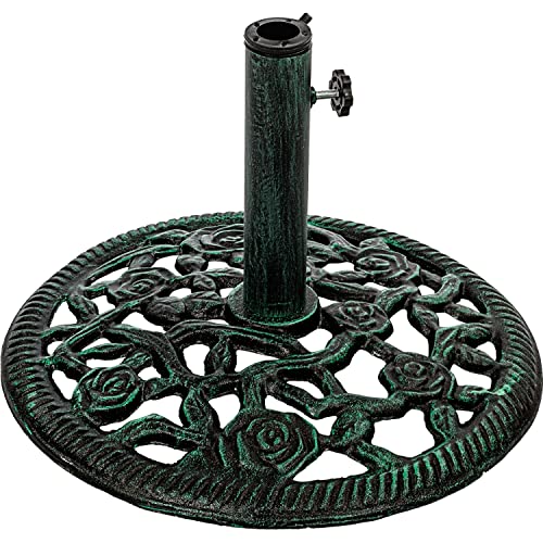 STILISTA Sonnenschirmständer aus Gusseisen für 38/48mm Gestänge, Farbwahl, grün