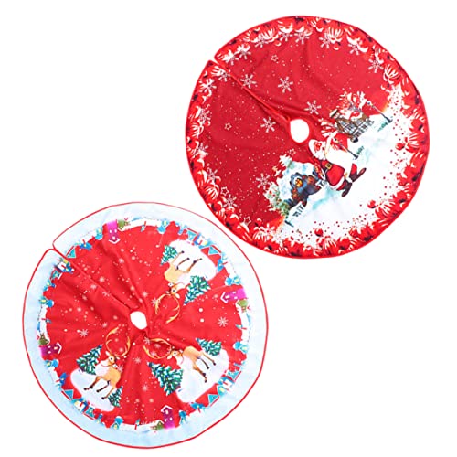 Amosfun 2St Weihnachtsbaumrock schürze Weihnachtsschmuck weihnachtsdeko Weihnachtsbaum Bodenmatte Weihnachtsbaumschmuck weihnachtliche Bodenmatte Weihnachtsbaum zubehör tragbar Korb