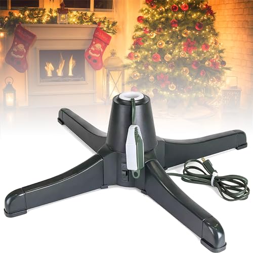 Weihnachtsbaumständer, 360 ° drehbarer elektrischer Halter für bis zu 2,3 m und 36,3 kg Bäume, leiser Betrieb, verstellbare Drehbasis