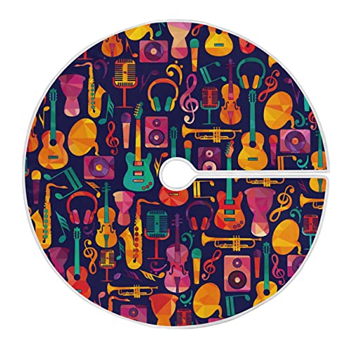 351 91cm/36Inch Weihnachtsbaumdecke Weihnachtsbaum Rock Tannenbaum Decke Für Heimdekorationen Weihnachtsfeier Urlaub Musik Gitarre Violine Blockflöte