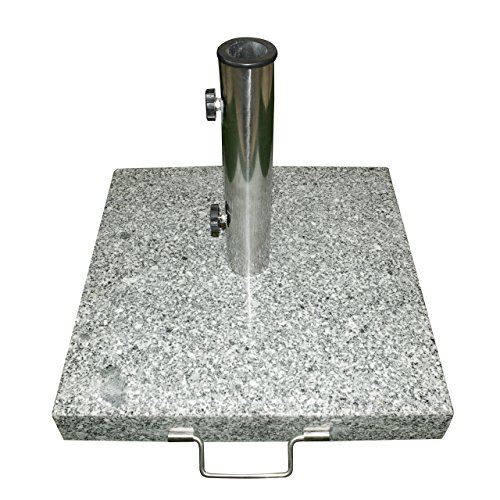 Dilego Nexos Schirmständer Sonnenschirmständer eckig 45x45cm ca. 25kg Edelstahlrohr Griff Transport Rollen schwarz weiß grau
