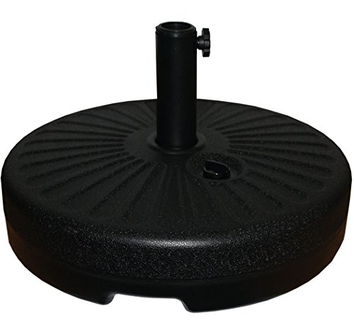 KMH®, runder Schirmständer für Wasser-Füllung (24 kg) aus hochwertigem HDPE Plastik, mit 2 Reduzierhülsen (#107014)