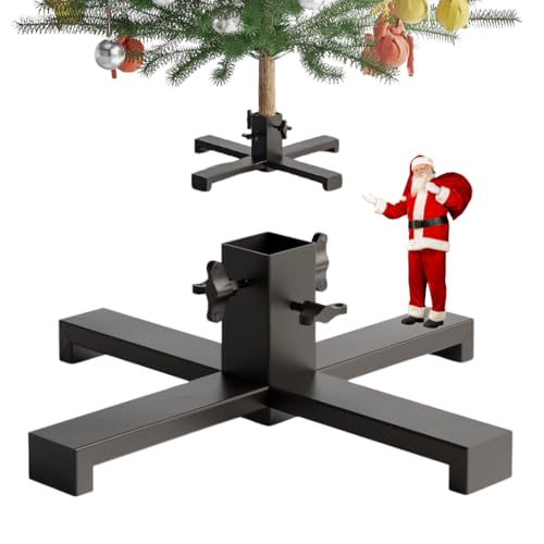 NWELD Weihnachtsbaumständer Metall - Christbaumständer Schwarz, Stabil Baumständer - Weihnachtsbaum Ständer groß - Christmas Tree Stand Loft & Industrial Design, Tannenbaumständer (Quadratisch)