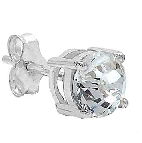 Schmuck-Schmidt-Herren-Oh rring/Ohrstecker Weißer Zirkonia -Silber-Rhodiniert-0,85 Karat